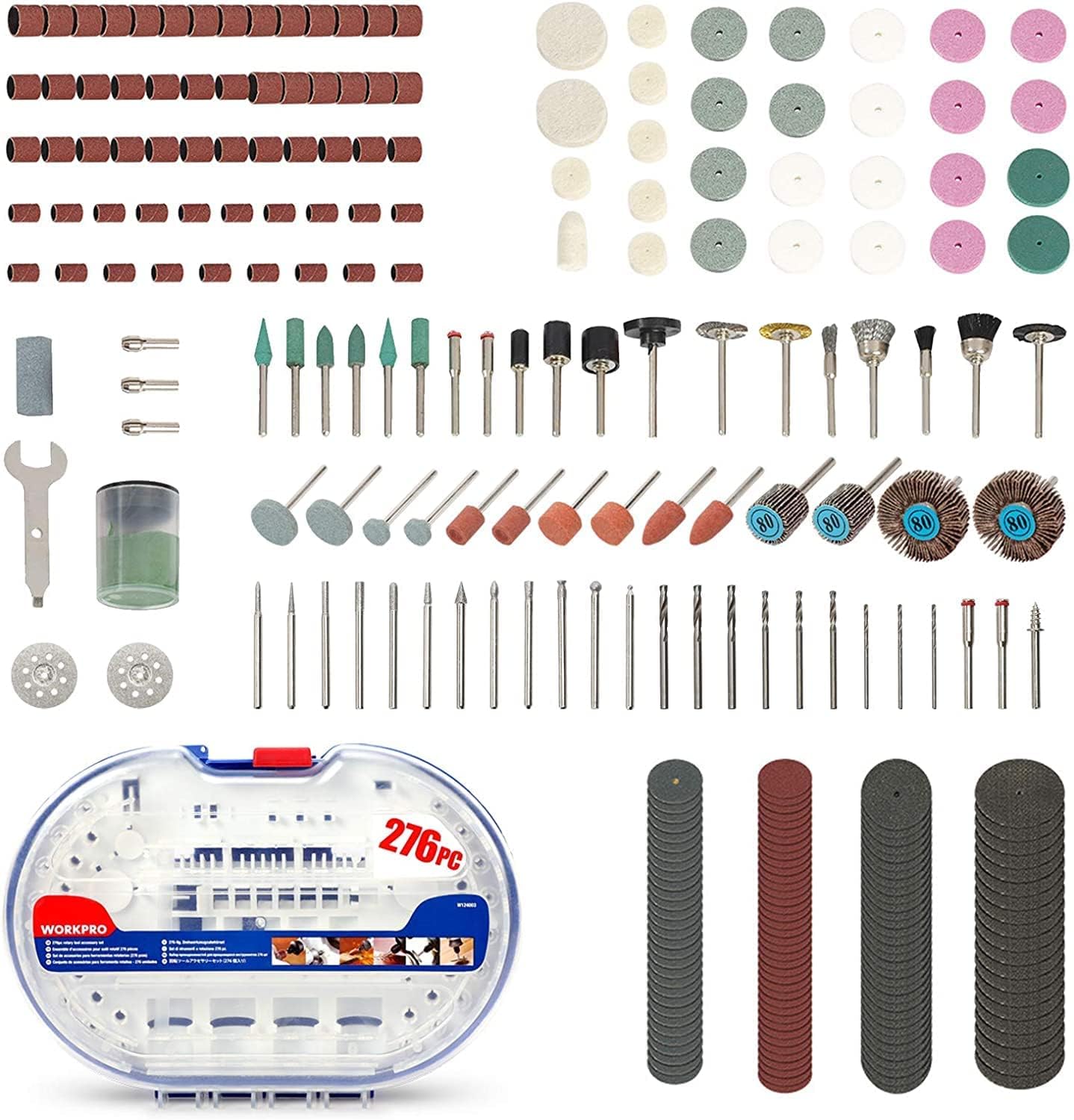 WORKPRO 276-piece Rotary Tool Accessories Kit  WORKPRO 1/4-Inch Air Angle Die Grinder