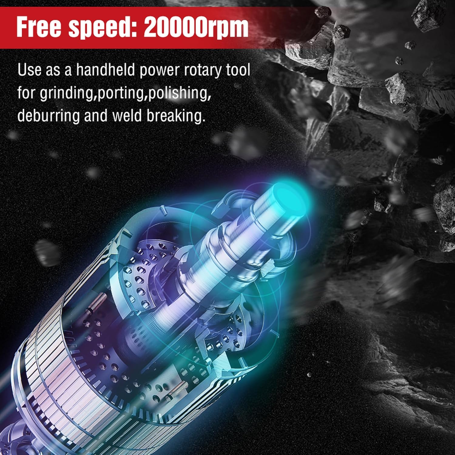 WORKPRO Air Angle Die Grinder, 1/4-Inch Pneumatic Right Angle Die Grinder, 20000RPM, Air-Powered 90 Degree for Grinding, Cutting, Polishing, Welding Repair, Deburring, 1/4  1/8 Collets Included