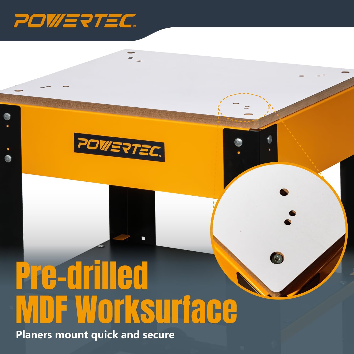 POWERTEC Tool Stand, MDF Split Top Expands to 20x25, 32 Work Height Power Tool Stand for Drill Press, Belt Sander, Bench Grinder, Band Saw, Scroll saw, and Planer (UT1002)